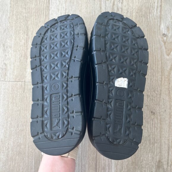 Womens Puma Black Platform Slides - 6 - Picture 5 of 6